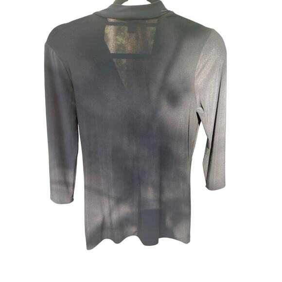 White House Black Market Women’s Small Twist Front 3/4 Sleeve Top Black - Picture 3 of 5